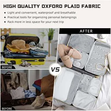 Travel Packing Cubes Set - Lightweight Organizers with Shoe Bag