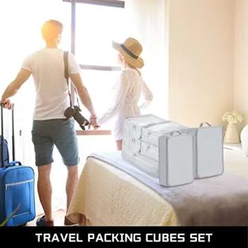 Travel Packing Cubes Set - Lightweight Organizers with Shoe Bag