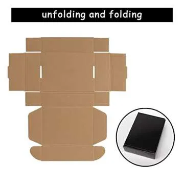 EXYGLO Black Shipping Boxes for Small Business - Pack of 25