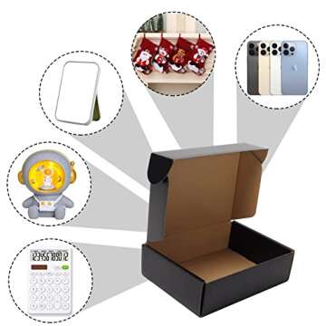 EXYGLO Black Shipping Boxes for Small Business - Pack of 25