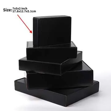 EXYGLO Black Shipping Boxes for Small Business - Pack of 25