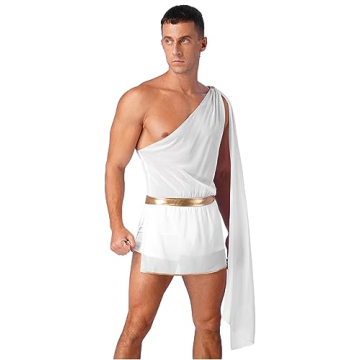 Hularka Men's One Strap Toga Costume for Halloween and Cosplay