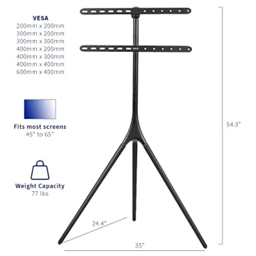 VIVO Artistic Easel TV Stand for 45 to 65 inch TVs