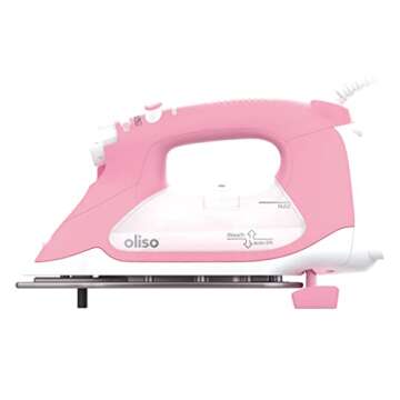 Oliso TG1600 Pro Plus 1800 Watt SmartIron with Auto Lift & Oliso Solemate Silicone Iron Soleplate Protector for TG Series Irons, Pink