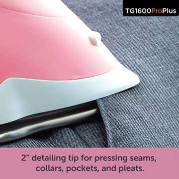 Oliso TG1600 Pro Plus 1800 Watt SmartIron with Auto Lift & Oliso Solemate Silicone Iron Soleplate Protector for TG Series Irons, Pink