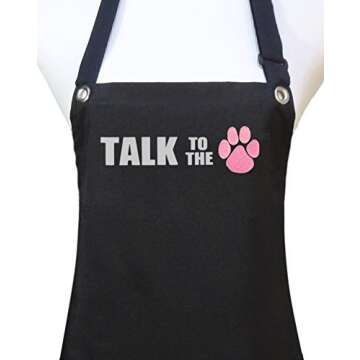Trendy Salon Aprons Waterproof Dog Groomers Grooming Pet Salon Apron, Talk to the Paw (Pink, Talk to...