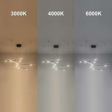 WELAKI Dimmable Black and Gold Modern Pendant Light