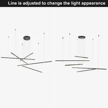 WELAKI Dimmable Black and Gold Modern Pendant Light