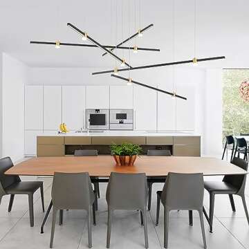 WELAKI Dimmable Black and Gold Modern Pendant Light