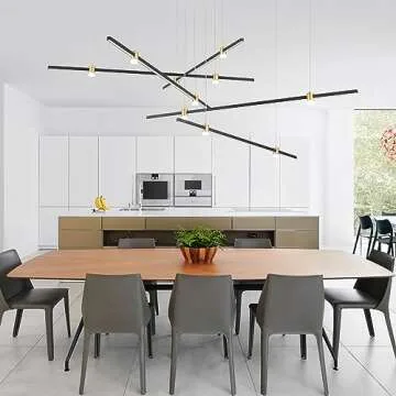 WELAKI Dimmable Black and Gold Modern Pendant Light