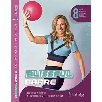 Blissful Barre Workout DVD. 8 barre workouts for women. Low impact strength training workout program...