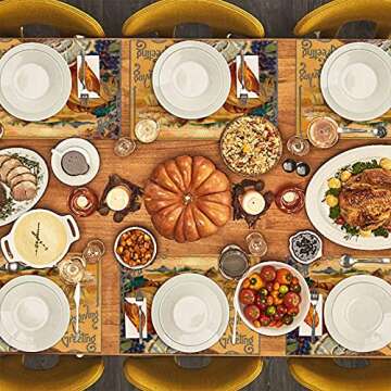 Thanksgiving Placemat Set of 6, Pumpkin Decor for Tables