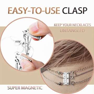 Dailyacc Lucky Necklace Layering Clasp 18K Gold and Silver Strong Multiple Necklace Clasps for Layer...