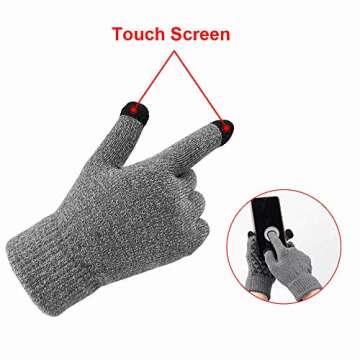 KRATARC Winter Warm Scarf Beanie Hat Glove Neck Gaiter Set Adult Men Women Outdoor (Grey)