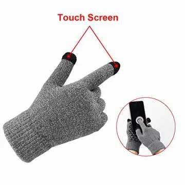 KRATARC Winter Warm Scarf Beanie Hat Glove Neck Gaiter Set Adult Men Women Outdoor (Grey)
