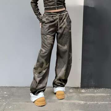 IMXPW Two Piece Sets for Women Camo Hoodie Zip Up Hoodie Camo Pants Sports Jogging Suits Streetwear Sweatersuits Outfit (Camo,S,Small)