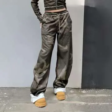 IMXPW Two Piece Sets for Women Camo Hoodie Zip Up Hoodie Camo Pants Sports Jogging Suits Streetwear Sweatersuits Outfit (Camo,S,Small)