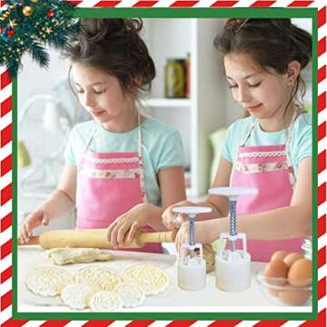 Barelove 12 Mooncake Mold Press with Flower Patterns