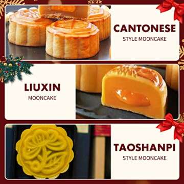 Barelove 12 Mooncake Mold Press with Flower Patterns
