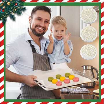 Barelove 12 Mooncake Mold Press with Flower Patterns