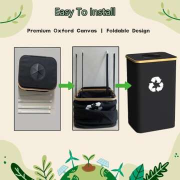 Pakusane Recycling Bin for Kitchen Indoor Home, Large 26 Gallon 100L Recycle Bin with Lid Removeable...