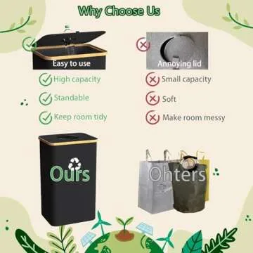 Pakusane Recycling Bin for Kitchen Indoor Home, Large 26 Gallon 100L Recycle Bin with Lid Removeable Reusable Inner Bag Bottle Can Glass Waste Plastice Stickers,Black