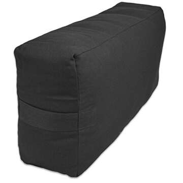 YogaAccessories Supportive Rectangular Cotton Yoga Bolster - Black