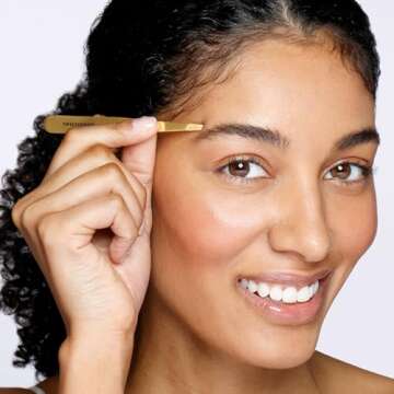 Tweezerman Studio Collection Ultra Precision Series Titanium Nitride Coated Slant, Gold