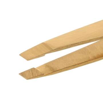 Tweezerman Studio Collection Ultra Precision Series Titanium Nitride Coated Slant, Gold