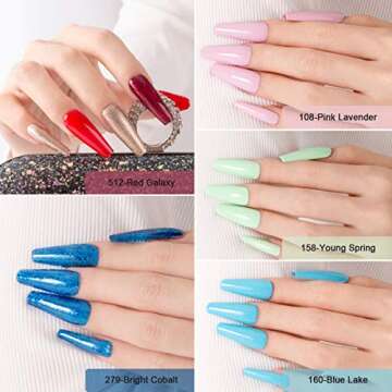 Lavender Violets Gel Nail Polish Kit 27+3 Colors Sparkle Solid Color Changing Gel Pink Blue Red Orange with Base & No Wipe Top & Matte Top Coat for Nail Art Design C972