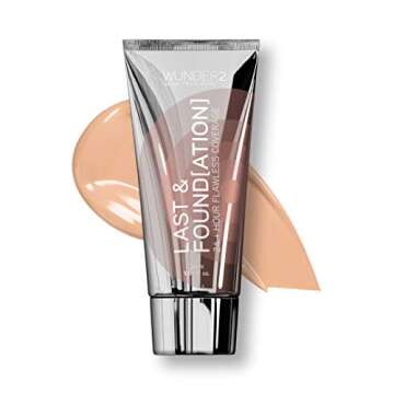 WUNDERBROW Full Coverage Foundation, Last & Found[ation] – Buildable Full Coverage Liquid Foundation For 24+ Hours Wear – Long Lasting, Waterproof, Sand
