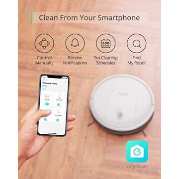 eufy by Anker, BoostIQ RoboVac 30C, Robot Vacuum Cleaner, Wi-Fi, Super-Thin, 1500Pa Suction, Boundary Strips Included, Quiet, Self-Charging Robotic Vacuum, Cleans Hard Floors to Medium-Pile Carpets