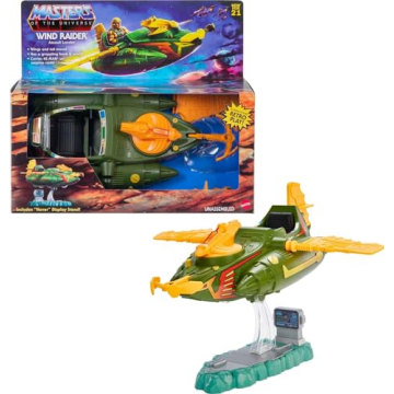 Masters of the Universe Origins Wind Raider Vehicle with Tow Hook, Retractable Cable & Display Stand...