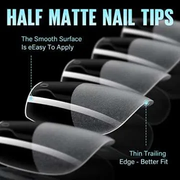 TOMICCA Extra Short Coffin Nail Tips 240Pcs 15 Sizes