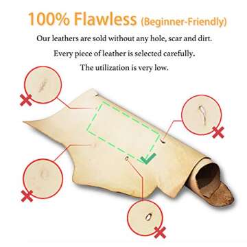 Muse Craft Flawless 2PCS 11.5''X12'' Vegetable Tanned Leather 5-6oz Precut| Import A Grade Tooling L...
