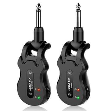 LEKATO Wireless Guitar System 5.8 Wireless Guitar Transmitter Receiver Rechargeable Audio Wireless T...