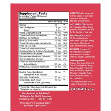 Acli-Mate Mountain Sport Drink Mix - High Altitude Acclimatization - Energy, Performance, and Recove...