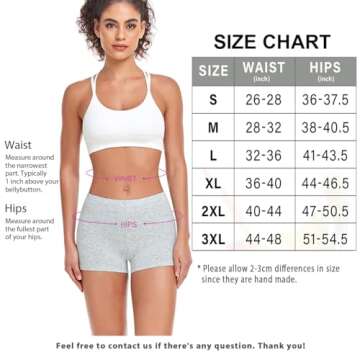 wirarpa Women's Boyshort Panties Stretchy Mid High Waisted Cotton Underwear Boxer Briefs for Women 4 Pack Multicolored Large