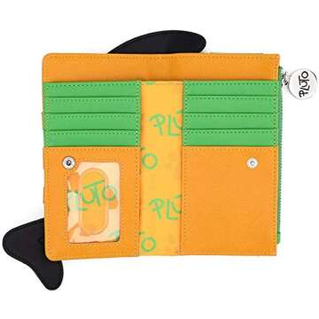 Loungefly x Disney Pluto Cosplay Flap Wallet (Orange/Green, One Size)
