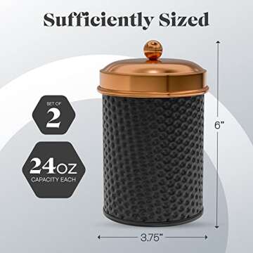 Amici Home Ashby Canister Set for Kitchen Counter | Food Storage Containers with Lids | Kitchen Cani...