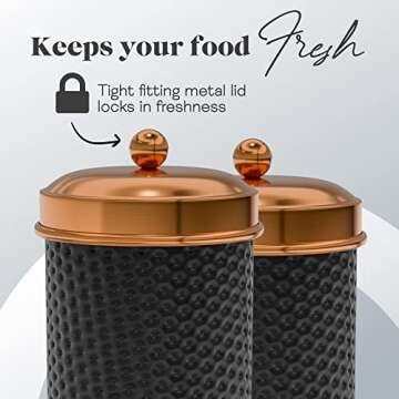 Amici Home Ashby Canister Set in Black and Copper
