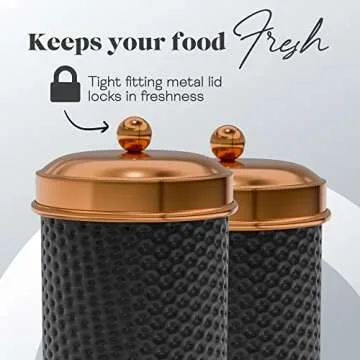 Amici Home Ashby Canister Set in Black and Copper