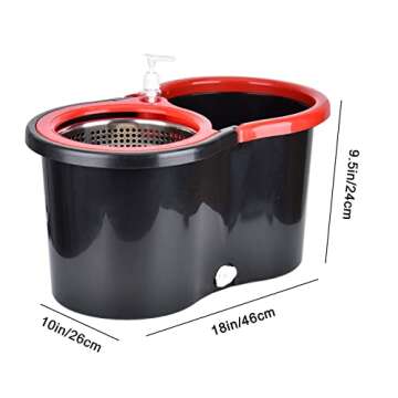 Mop and Bucket Set, 360° Spin Mop and Bucket with Wringer Set and 3 Microfiber Mop Refills, Stainle...