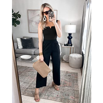 Kentysill Womens Sexy Notch V Neck Sleeveless Bodysuit