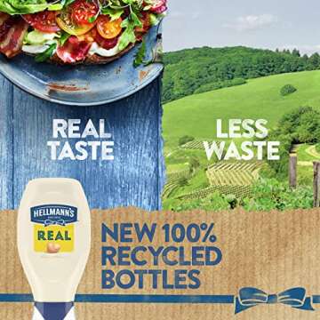Hellmann's Real Mayonnaise Squeeze Bottle 3 Count a Rich Creamy Condiment Gluten Free, Made With 100% Cage-Free Eggs 20 oz