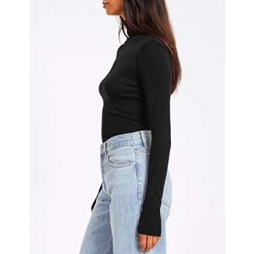 SUNBS Womens 3 Piece Turtleneck Stylish Tops for Winter