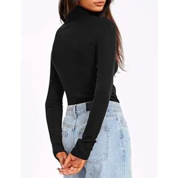 SUNBS Womens 3 Piece Turtleneck Stylish Tops for Winter