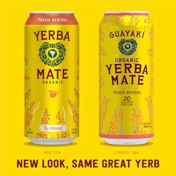 Guayakí Yerba Mate, Organic Energy Drink Alternative - Peach Revival - 150mg Natural Caffeine
