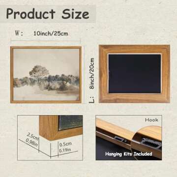 KBKBART Framed Vintage Neutral Wall Art Prints, Antique Rustic Muted Landscape Canvas Painting, Retro Countryside Nature Wilderness Illustrations Farmhouse Decor, Neutral Vintage Decor Ready To Hang