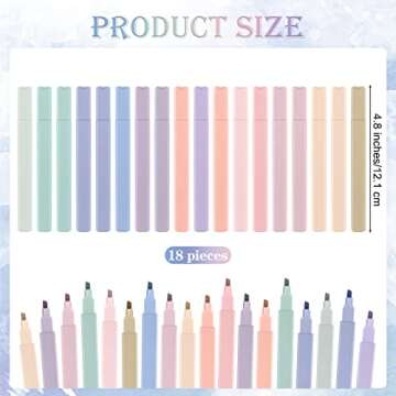 Aodaer 18 Pieces Fresh New Aesthetic Bible Highlighters Pens with Chisel Tip Assorted Mild Colored M...